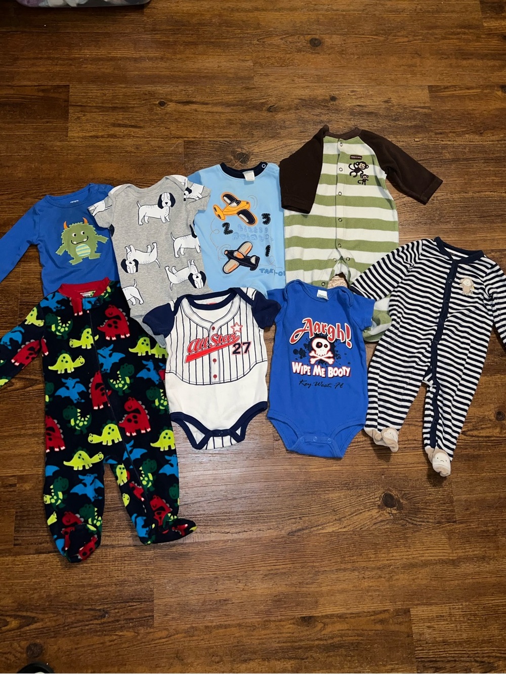 Baby Clothing Bundle Footsies Onesie Cozy Pajamas Lounge Casual 8Pc Size 3-18m